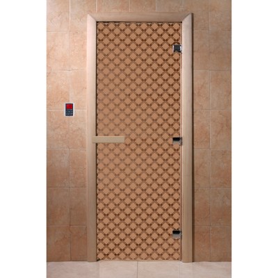 Дверь «Мираж», размер коробки 190 × 70 см, левая, цвет матовая бронза