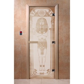 Дверь «Египет», размер коробки 190 × 70 см, левая, цвет сатин