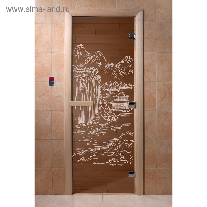 Дверь «Китай», размер коробки 200 × 80 см, левая, цвет бронза - Фото 1
