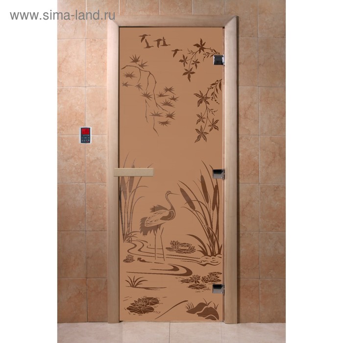 Дверь «Камышовый рай», размер коробки 200 × 80 см, правая, цвет матовая бронза - Фото 1