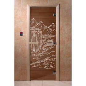 Дверь «Китай», размер коробки 190 × 70 см, левая, цвет бронза