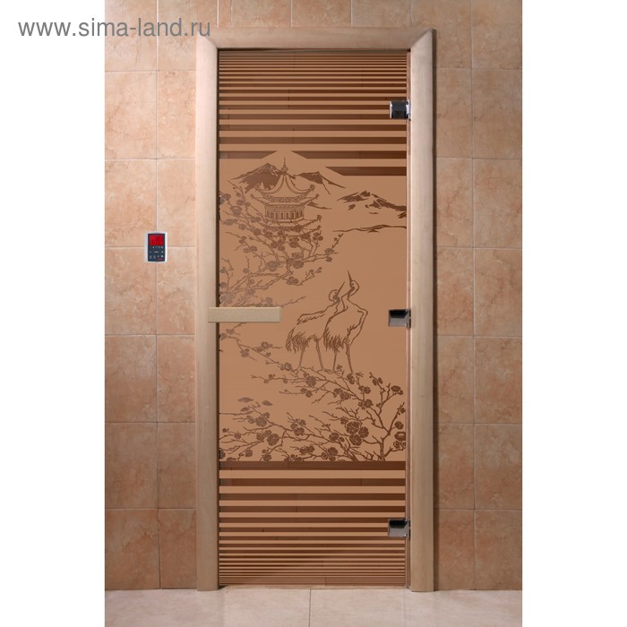Дверь «Япония», размер коробки 190 × 70 см, правая, цвет матовая бронза - Фото 1