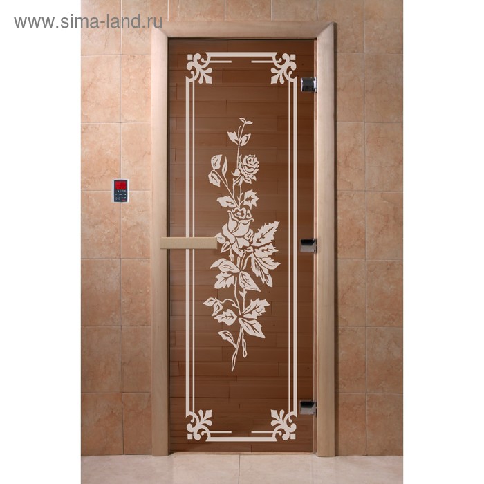 Дверь «Розы», размер коробки 200 × 80 см, правая, цвет бронза - Фото 1