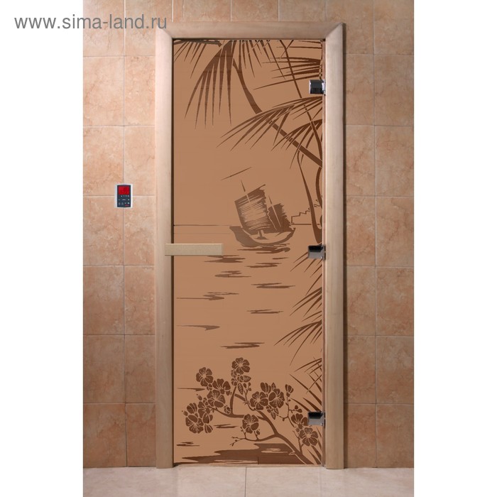 Дверь «Голубая лагуна», размер коробки 190 × 70 см, левая, цвет матовая бронза - Фото 1