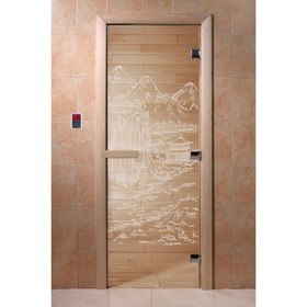 Дверь «Китай», размер коробки 190 × 70 см, правая, цвет прозрачный