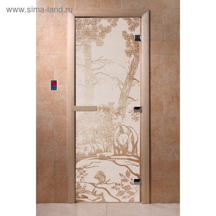 Дверь «Мишки», размер коробки 190 × 70 см, левая, цвет сатин - Фото 1
