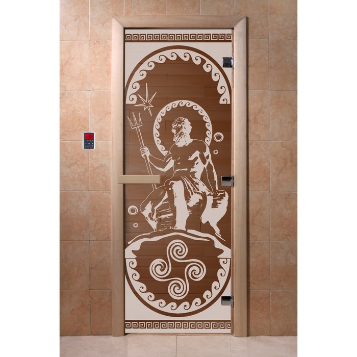 Дверь «Посейдон», размер коробки 200 × 80 см, левая, цвет бронза