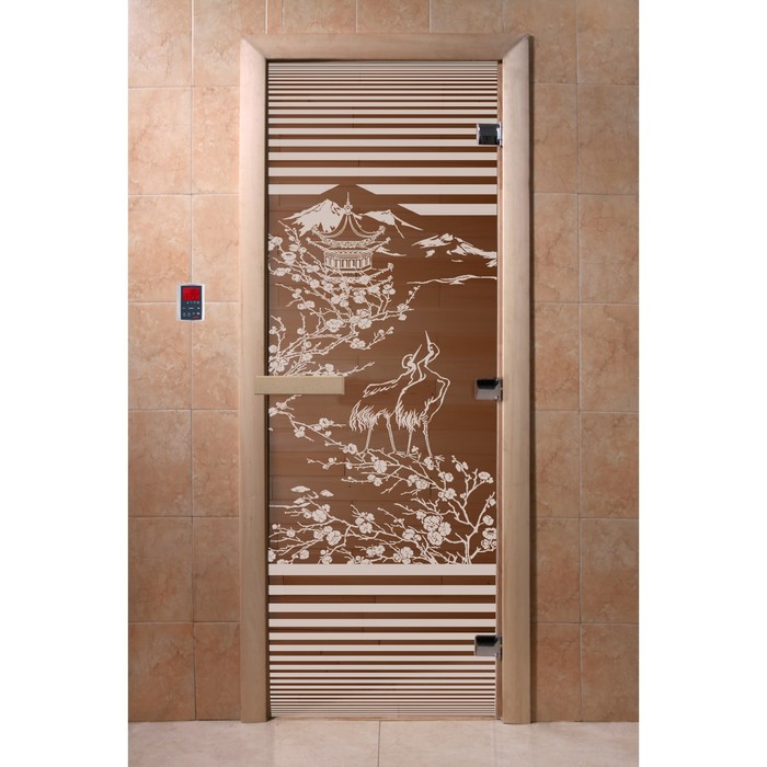 Дверь «Япония», размер коробки 190 × 70 см, правая, цвет бронза