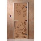 Дверь «Камышовый рай», размер коробки 190 × 70 см, левая, цвет матовая бронза - фото 298158303