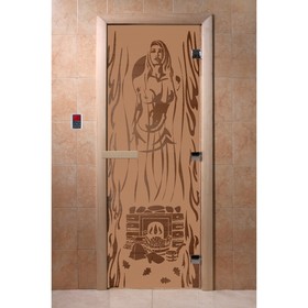 Дверь «Горячий пар», размер коробки 200 × 80 см, левая, цвет матовая бронза