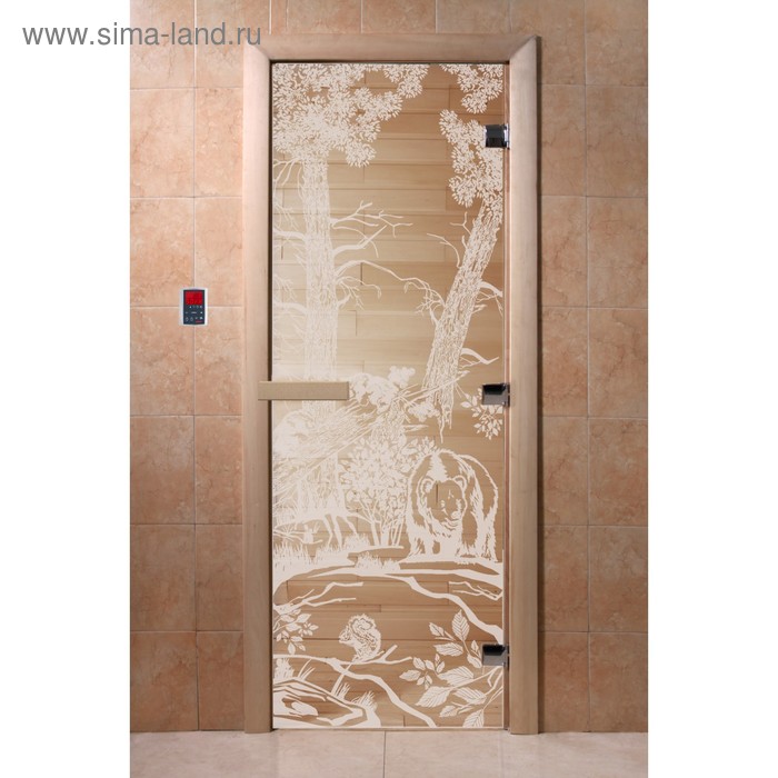 Дверь «Мишки», размер коробки 190 × 70 см, левая, цвет прозрачный - Фото 1