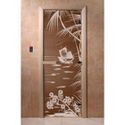 Дверь «Голубая лагуна», размер коробки 190 × 70 см, левая, цвет бронза - фото 298158325