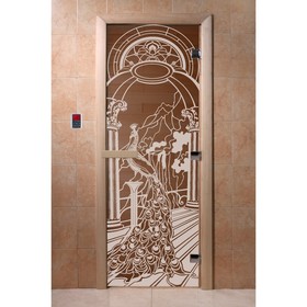 Дверь «Жар-птица», размер коробки 200 × 80 см, левая, цвет бронза