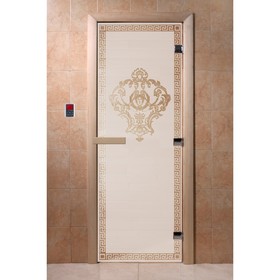 Дверь «Версаче», размер коробки 190 × 70 см, левая, цвет сатин