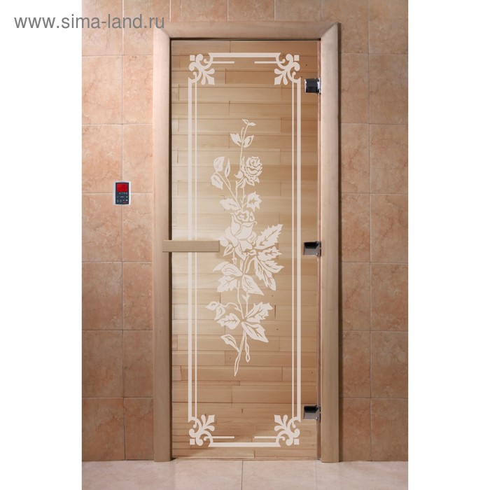 Дверь «Розы», размер коробки 190 × 70 см, левая, цвет прозрачный - Фото 1