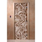 Дверь «Хохлома», размер коробки 200 × 80 см, левая, цвет бронза - фото 298158345