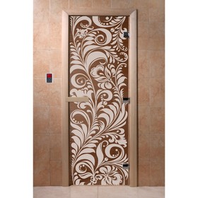 Дверь «Хохлома», размер коробки 200 × 80 см, левая, цвет бронза
