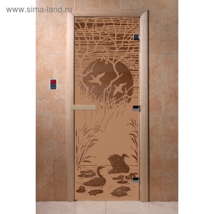 Дверь «Лебединое озеро», размер коробки 200 × 80 см, левая, цвет матовая бронза - Фото 1