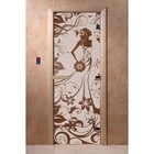 Дверь «Девушка в цветах», размер коробки 200 × 80 см, левая, цвет матовая бронза - фото 298158349