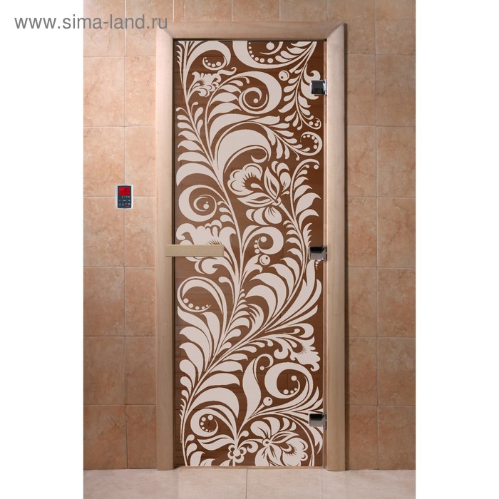 Дверь «Хохлома», размер коробки 190 × 70 см, левая, цвет бронза - Фото 1