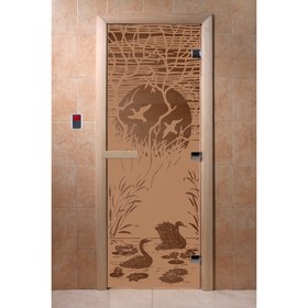 Дверь «Лебединое озеро», размер коробки 190 × 70 см, левая, цвет матовая бронза