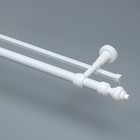 Карниз двухрядный, 140 см, d=28 мм, пластиковые крючки, белый - Фото 2