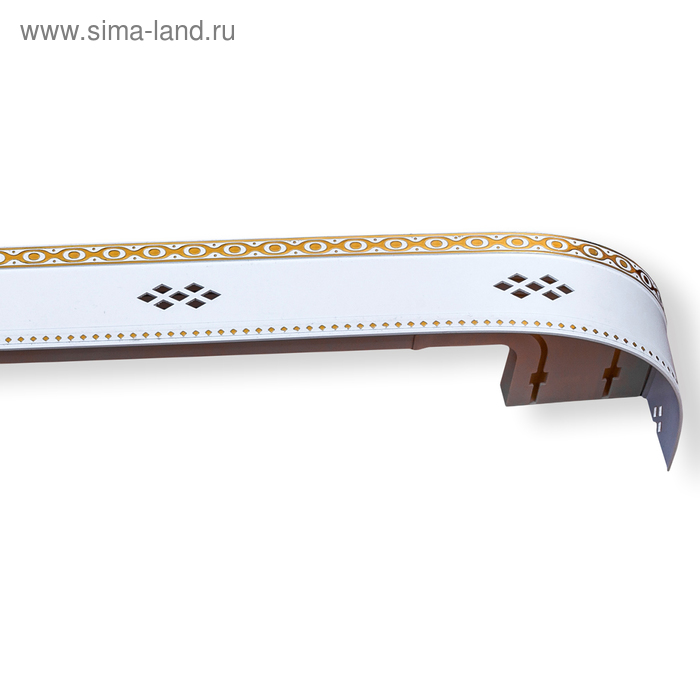 Карниз двухрядный «Ромб», ширина 280 см, золото, цвет белый