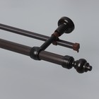 Карниз двухрядный, ширина 200 см, d=28 мм, пластиковые элементы, цвет венге - Фото 2