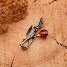 Брошь «Янтарь» роза с бутоном, цвет коньячный в бронзе - Фото 2