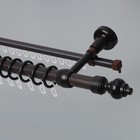 Карниз двухрядный, ширина 180 см, d=28 мм, пластиковые элементы, цвет венге - Фото 1