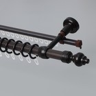 Карниз двухрядный, ширина 140 см, d=28 мм, пластиковые элементы, цвет венге - Фото 1