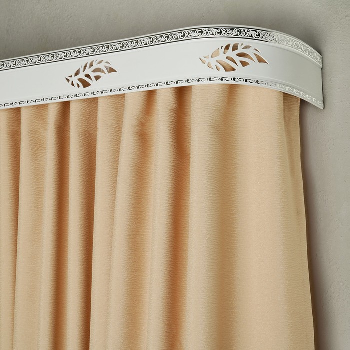 Карниз двухрядный «Лист», ширина 400 см, серебро, цвет белый - Фото 1