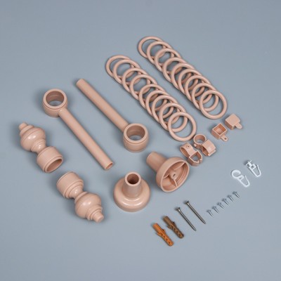 Карниз с U-шиной, 200 см, d=28 мм, пластиковые элементы, дуб