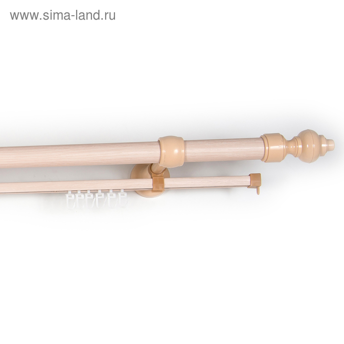 Карниз с U-шиной, ширина 300 см, d=28 мм, пластиковые элементы, цвет дуб - Фото 1