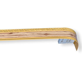Карниз трёхрядный «Есенин» 350 см, молдинг золото, цвет зебрано натуральный