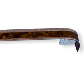 Карниз трёхрядный «Есенин», ширина 340 см, молдинг серебро, цвет карельская берёза