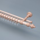 Карниз двухрядный, ширина 160 см, d=28 мм, пластиковые элементы, цвет дуб - Фото 1