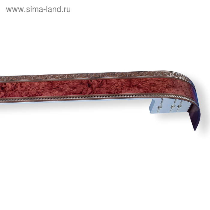 Карниз трёхрядный «Есенин», ширина 380 см, молдинг серебро, бубинго