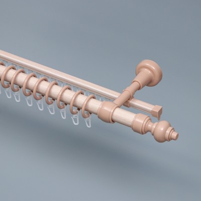 Карниз двухрядный, ширина 180 см, d=28 мм, пластиковые элементы, цвет дуб