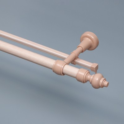 Карниз с U-шиной, 180 см, d=28 мм, пластиковые элементы, дуб