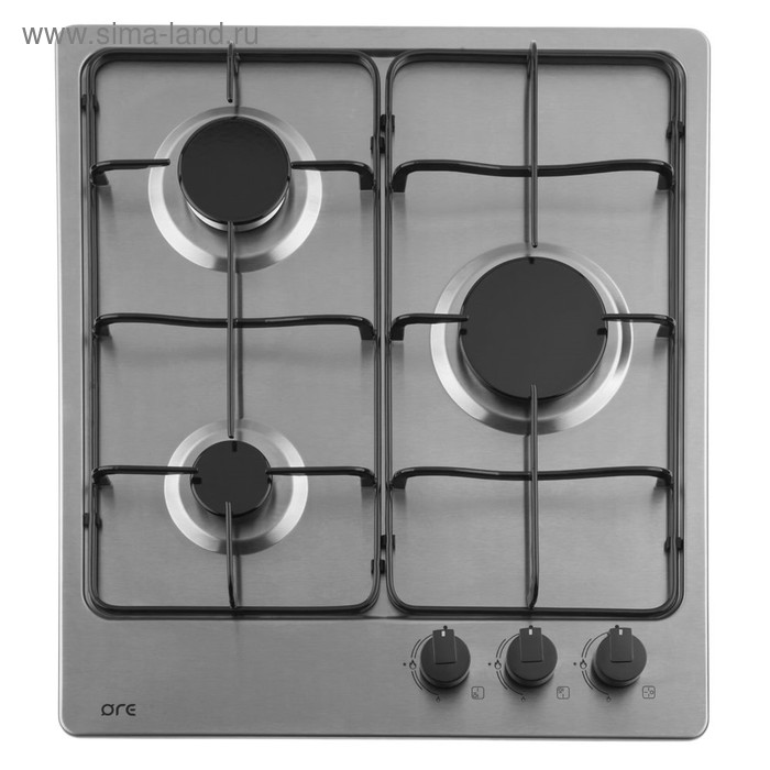 Варочная поверхность ORE LGB, газовая, 3 конфорки, серебристая - Фото 1
