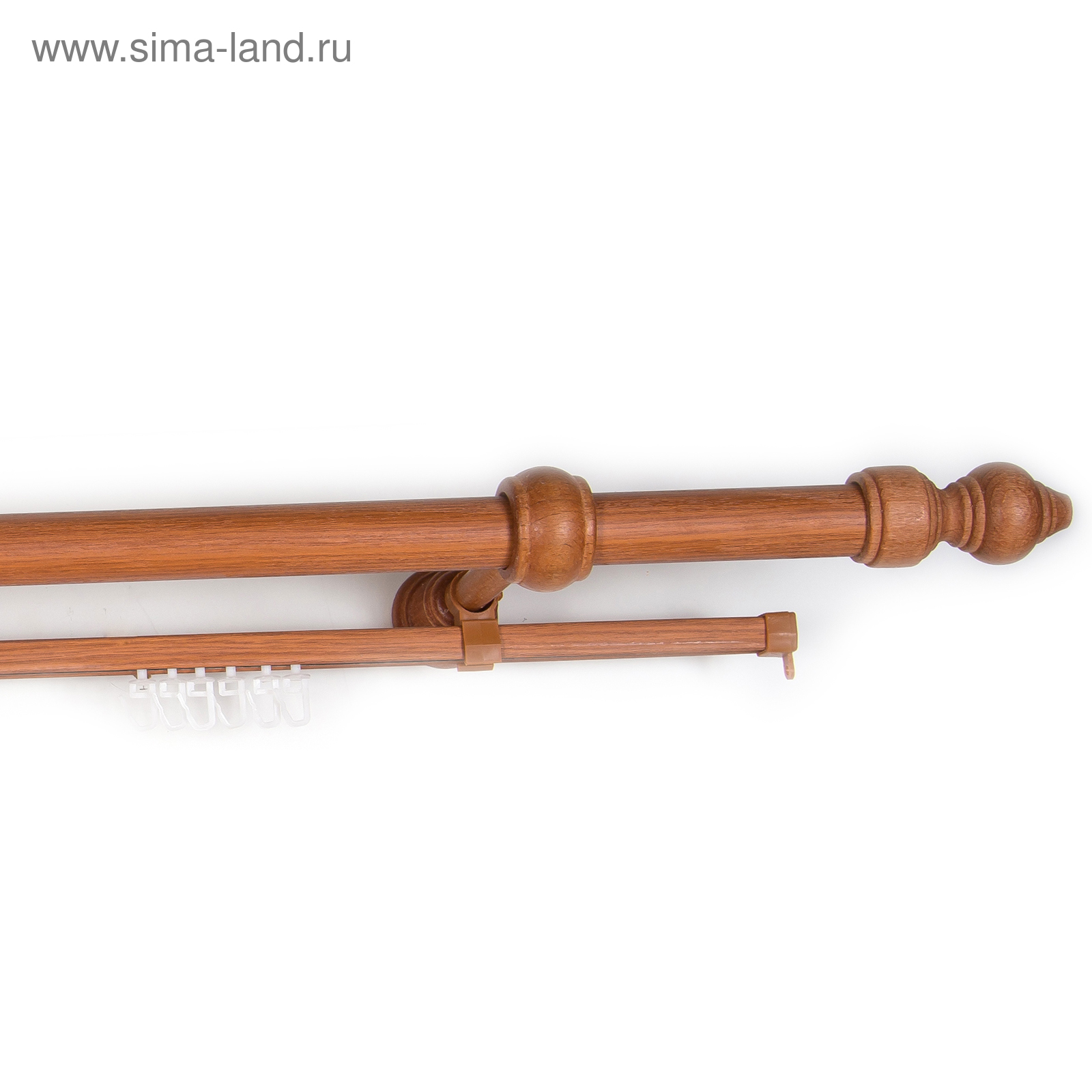 Карниз с U-шиной, ширина 400 см, d=28 мм, деревянные элементы, цвет ...