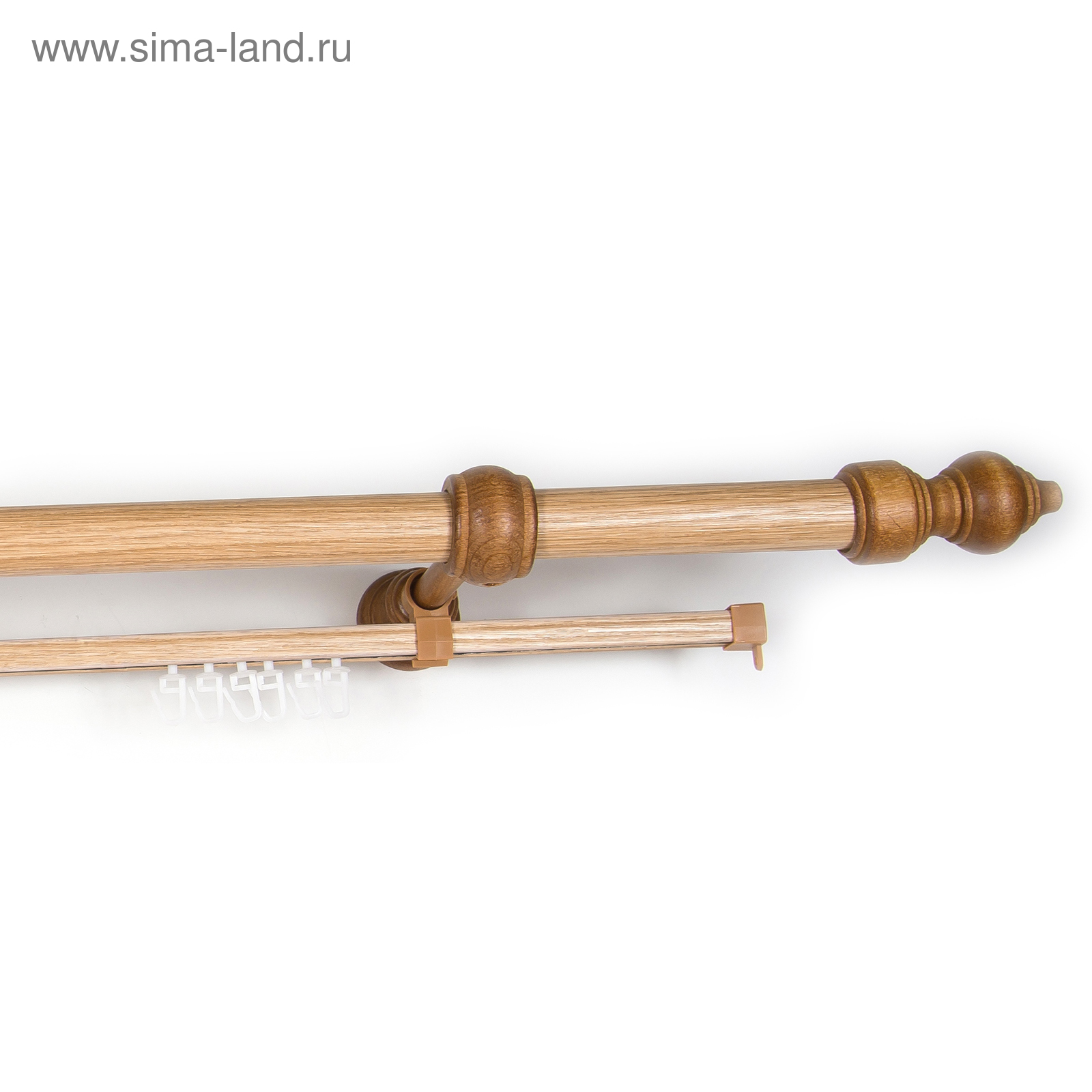 Карниз с U-шиной, ширина 160 см, d=28 мм, деревянные элементы, цвет ...