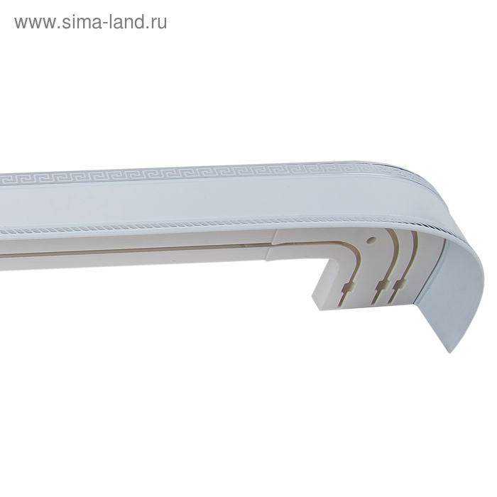 Карниз трёхрядный «Меандр», ширина 380 см, цвет белый - Фото 1
