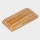 Сковорода чугунная «Прямоугольник», 25×12 см, с ручками, на деревянной подставке - Фото 7