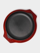 Сковорода «Круг», d=20 см, на деревянной подставке, индукция, чугун, чёрная - Фото 4