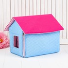 Домик кукольный из текстиля «Ми-ми-домик» розово-голубой - Фото 9