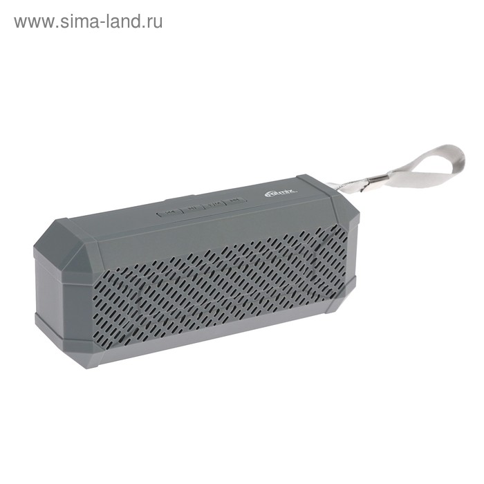 Портативная колонка Ritmix SP-260B, 6 Вт, 400 мАч, Bluetooth, AUX, FM, microSD, серая - Фото 1