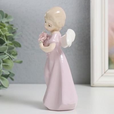 Фигурка керамика «Девочка ангел с розами», 13.5×6.5×4.5 см