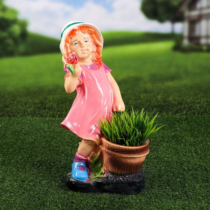 Садовая фигура "Девочка помощница", гипс, 38 см, микс - Фото 1